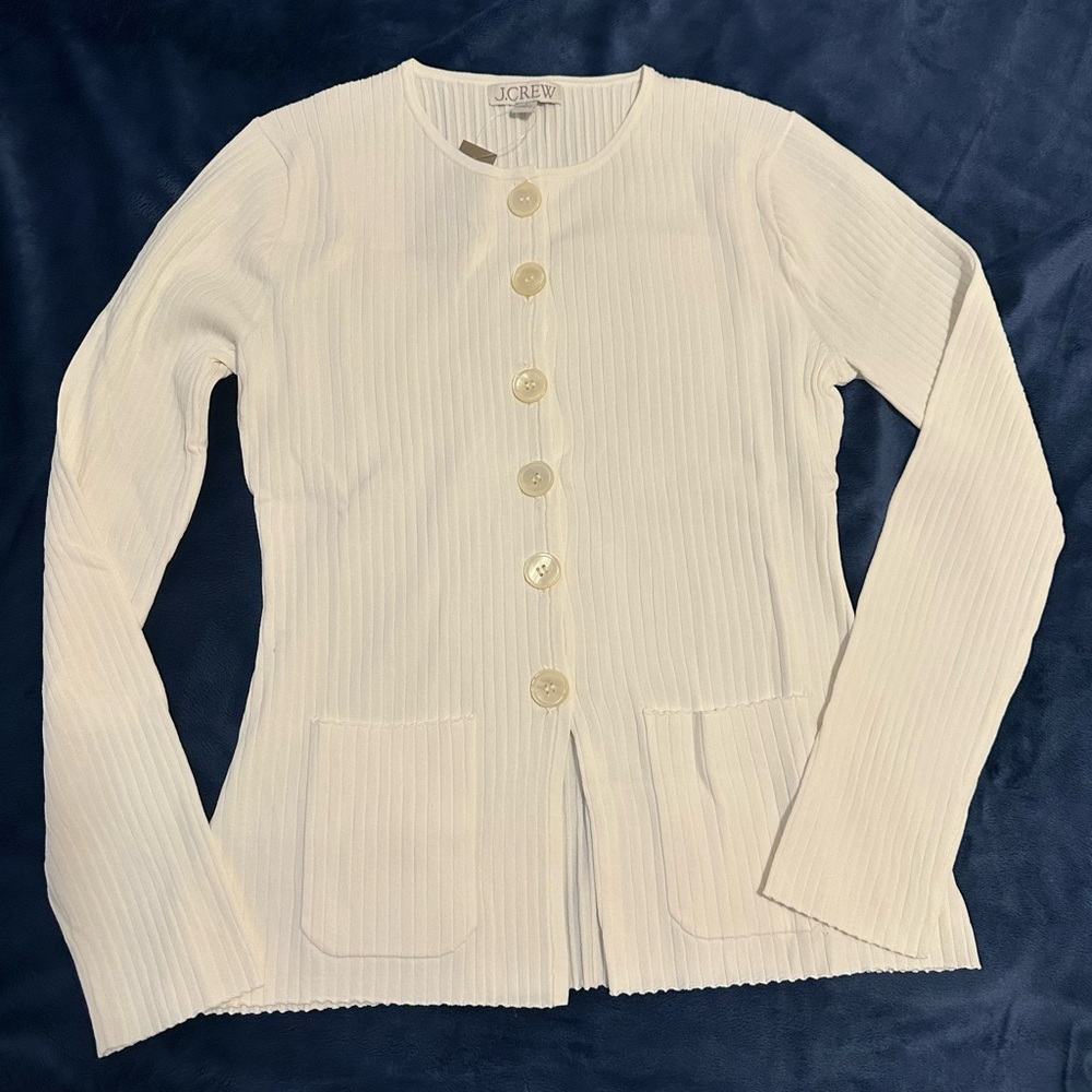 J Crew Super Stretch Ribbed Cardigan - Picture 2 of 5